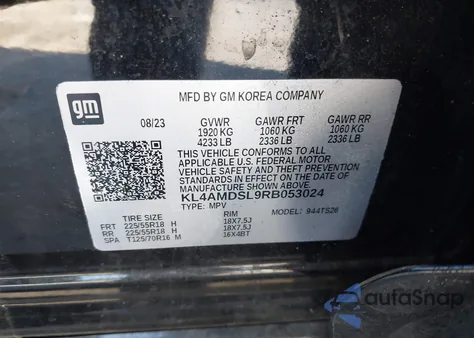 2024 Buick Encore Gx Sport Touring Fwd из США, поврежденный, VIN KL4AMDSL9RB053024